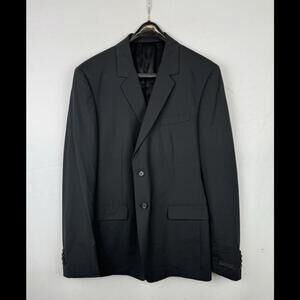 Prada Virgin Wool Blazer Jacket Black Size 52 R EU, 42 US